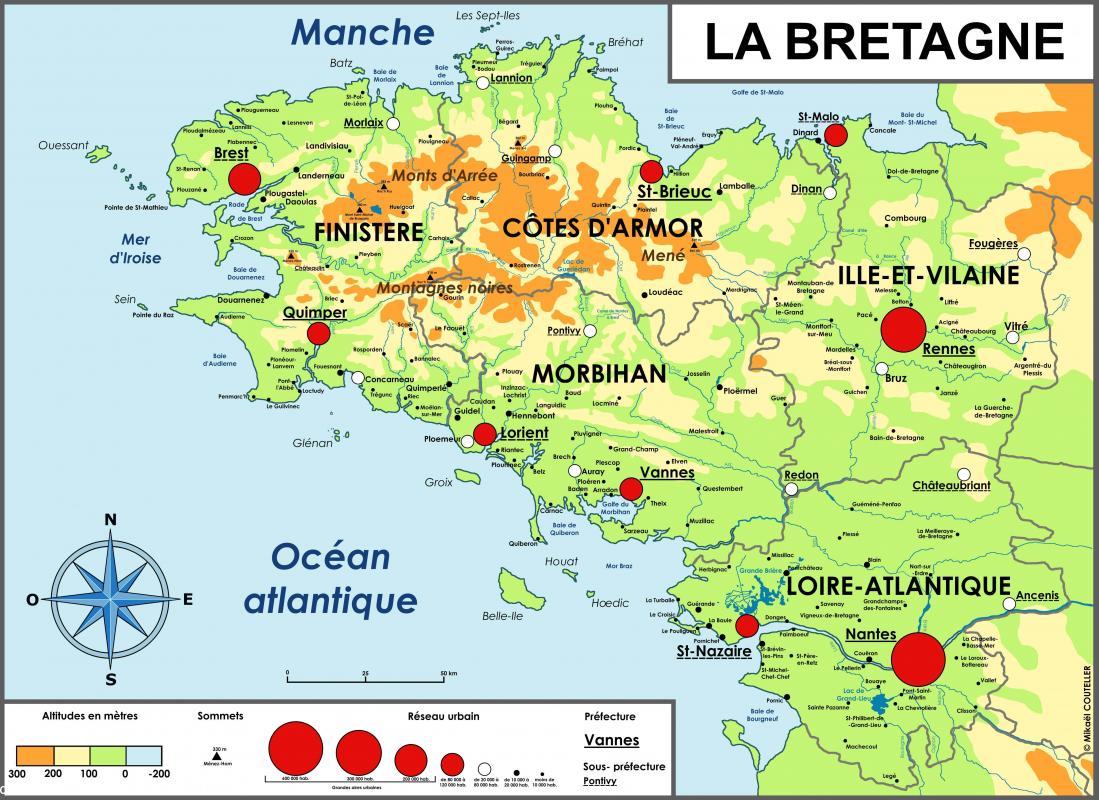 Carte de Bretagne gratuite