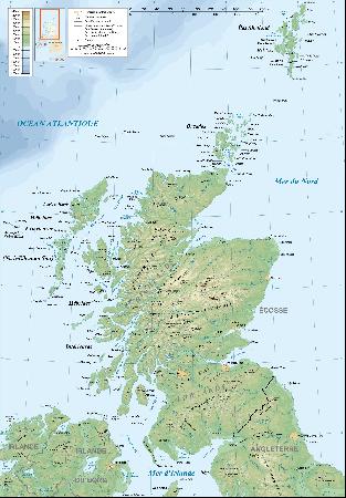 Carte de l'Écosse. Éric Gaba. (Wikimedia Commons. GNU Free Documentation License).