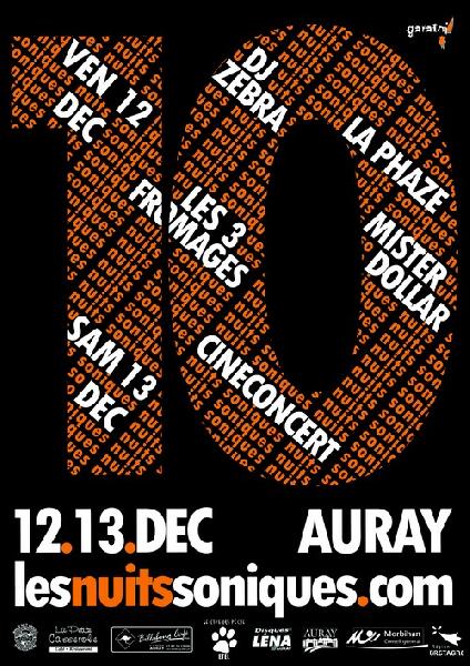 Affiche des Dixièmes Nuits Soniques.