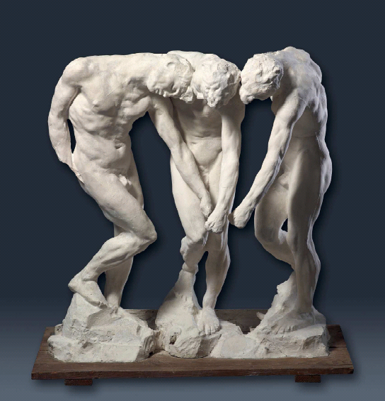 Auguste Rodin (1840 – 1917). Les Ombres. Plâtre (h 97 cm ; l 92 cm ; p 40 cm). Musée des Beaux Arts de Quimper. © photo C2RMF/Anne Chauvet.