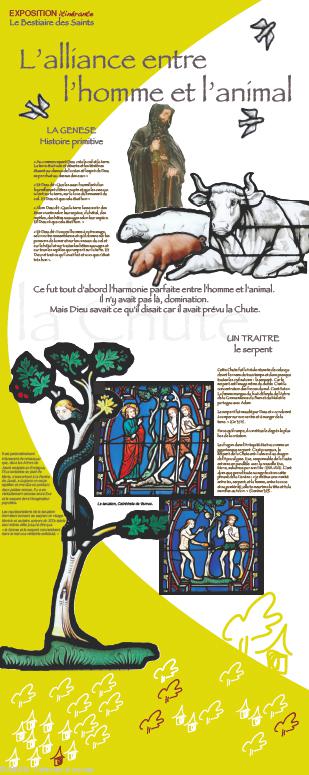 Exemple de panneaux de l\'exposition \"Le Bestiaire des Saints en Morbihan\"