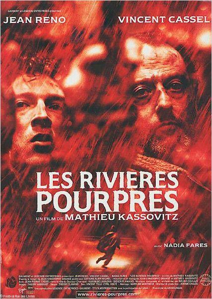 Festival Rue des Livres Rennes 2012. Affiche de <i>Les Rivières pourpres</i> de Mathieu Kassovitz. Film présenté par l\'auteur du roman et scénario Jean-Christophe Grangé.
