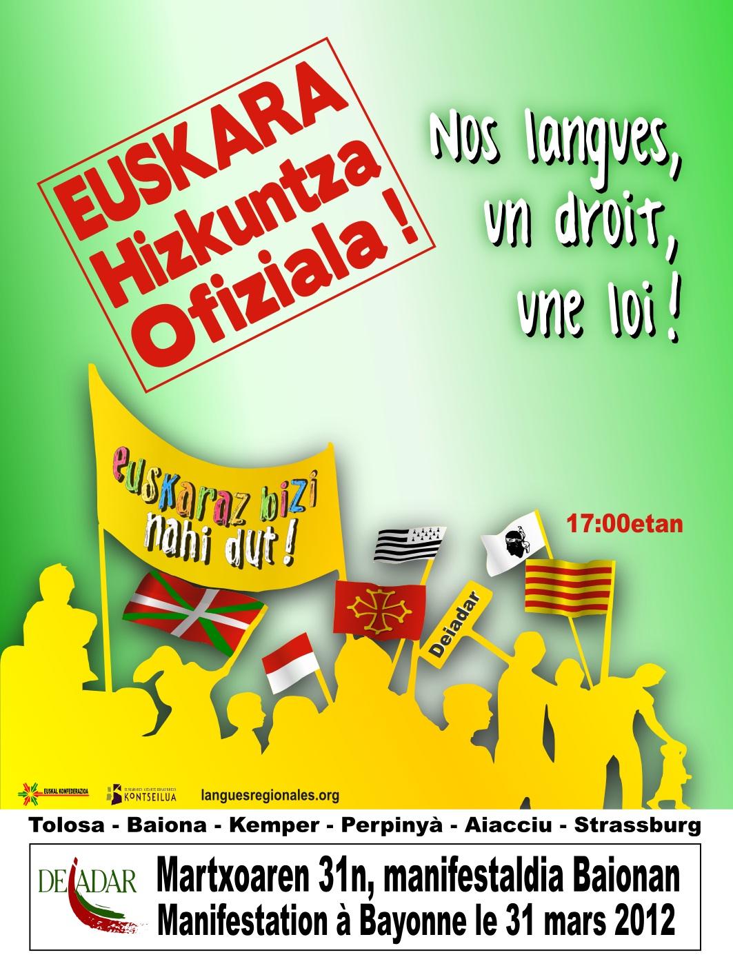 Affiche pour la manifestation de Bayonne