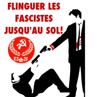 Une symbolique parfois violente : le fusil 
se mêle aux symboles soviétiques de la 
faucille du marteau et de l\'étoile.