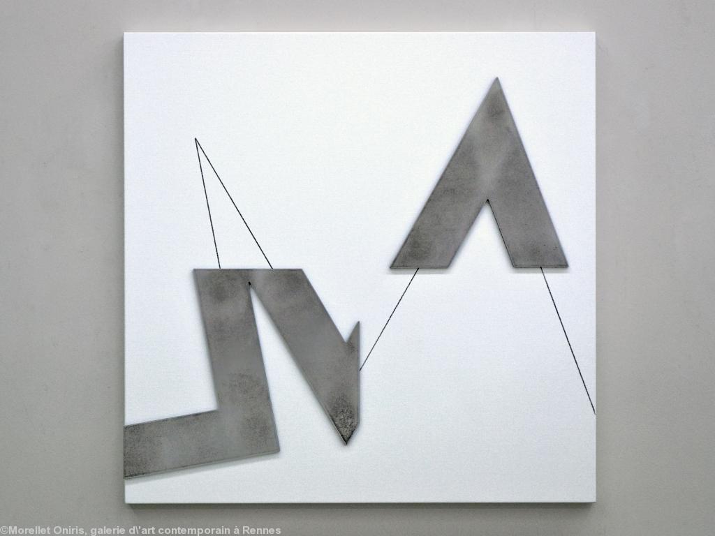 François Morellet \"Pi lourd n°2\" / 2010 / acrylique sur toile et acier / 100 x 100 cm