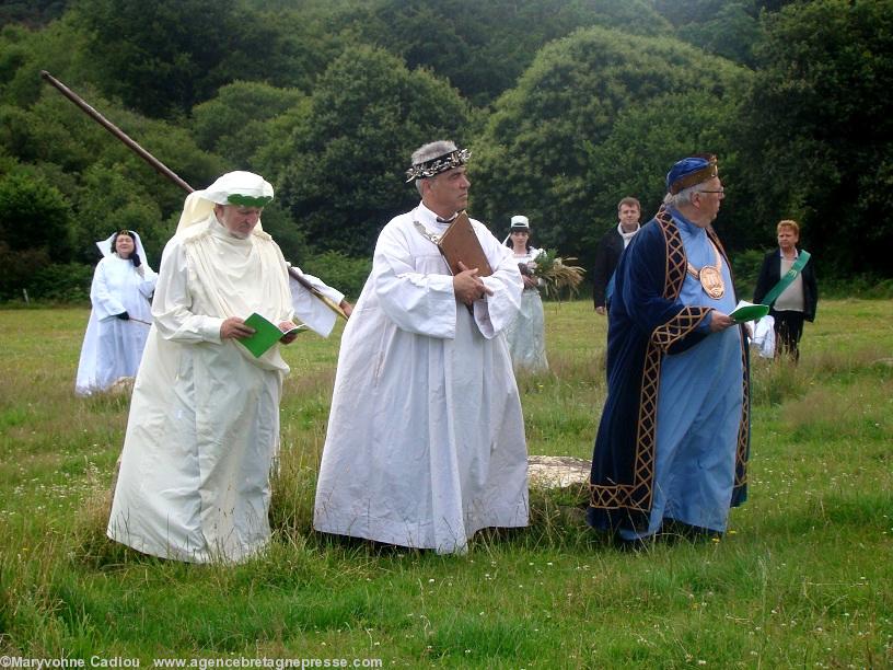 Penri Roberts a druid from Wales ; Per-Vari Kerloc'h grand Druid of Brittany ; Mick Paynter Grand Bard of Cornwall.