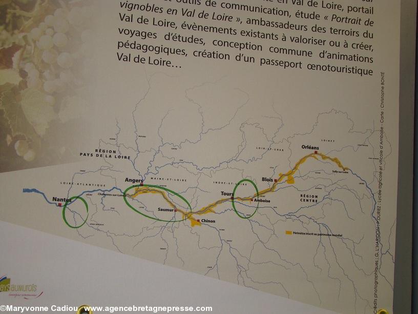 Carte du projet “Valorisation et promotion des vignobles du Val de Loire”.