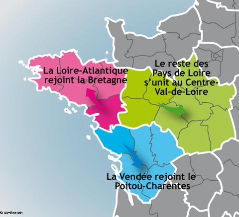 Carte des départements 44=Breizh et réunification.
