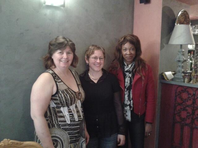 A l'occasion du 1er café Happylab, le 6 avril, les organisatrices : Françoise, Marie-Pierre et Marie-Christine