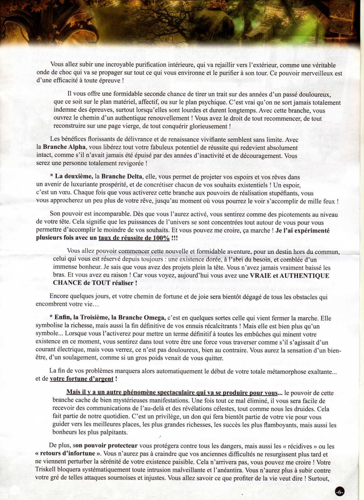 Arnaque &#8220;druide&#8221; Jent. Prospectus p. 4.