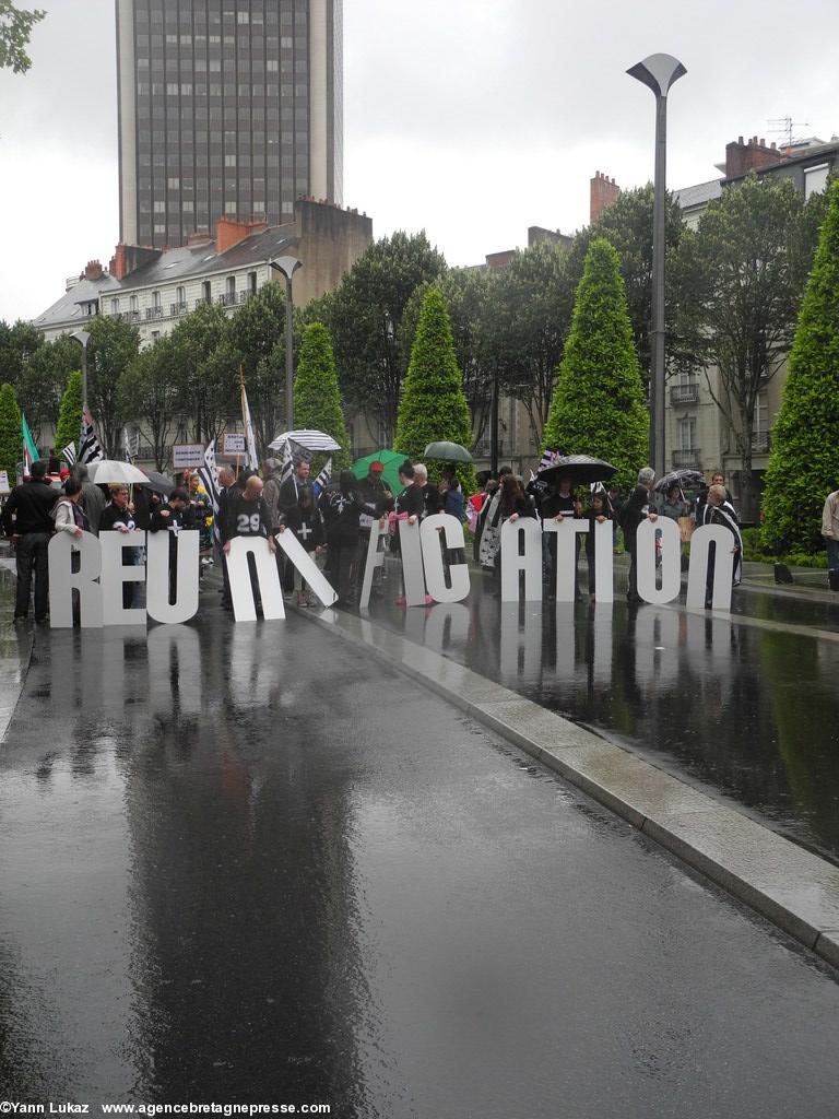 [Nantes, manifestation 28/06/2014], défilé. Reflets.