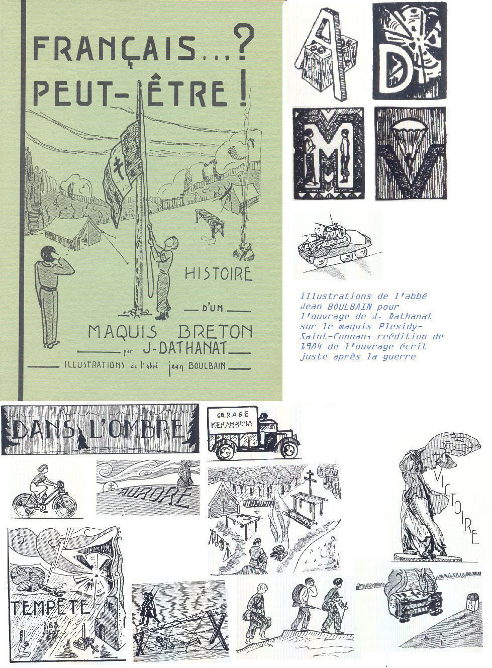 Planche des illustrations de Jean Boulbain.