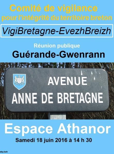 Assemblée constitutive de l'association “VigiBretagne-EvezhBreizh” à Guérande le 18 juin 2016.