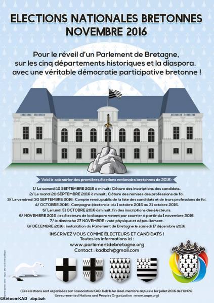 Affiche de KAD pour les Elections Nationales Bretonnes.