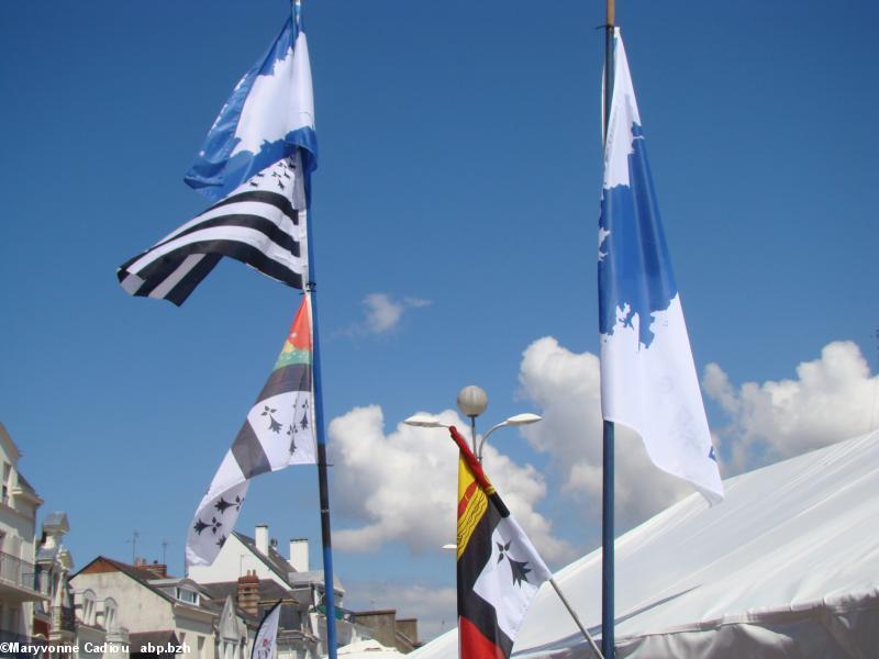 8-Les drapeaux au stand de Bretagne Réunie.