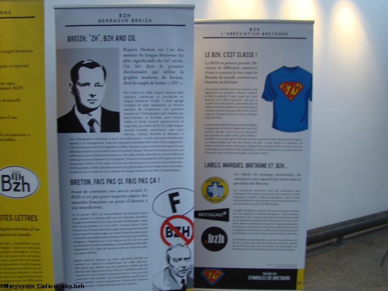 Dans le hall, quelques panneaux de l'exposition de l'ICB.