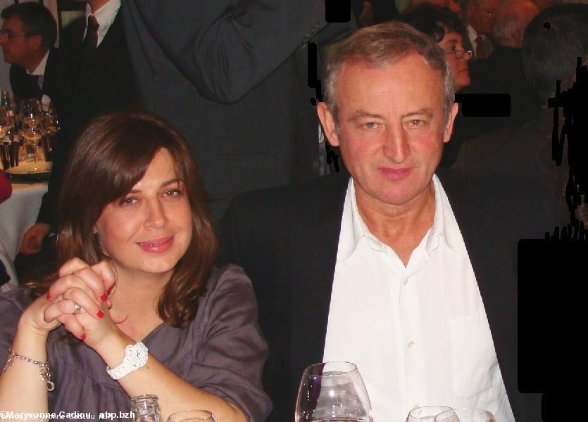 Yann Queffelec et sa femme Servane au dîner celtique chez Vincent Bolloré le 17 novembre 2009 (ABP16768). Il venait de publier “Adieu Bugaled Breizh”.