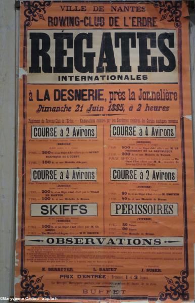36- Retour dans le Salon. Affiche des Régates internationales sur l'Erdre, à Nantes, en 1885.