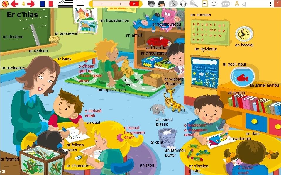 Les mots apparaissent en breton