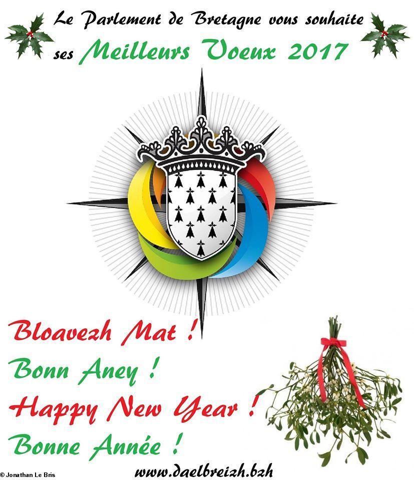 Meilleurs voeux 2017 de la part du Parlement de Bretagne, et quelques infos ! 