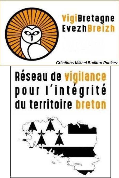 Le logo de VigiBretagne-Evezh Breizh. Création Mikael Bodlore-Penlaez.