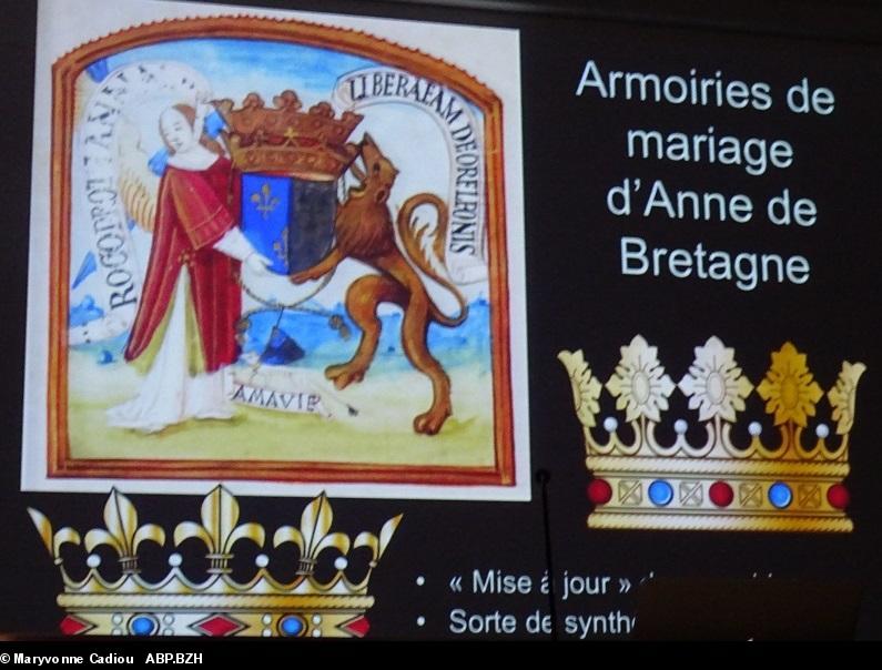 11- Enluminure de 1514. Armoiries de mariage d'Anne de Bretagne (Louis XII), les deux couronnes.