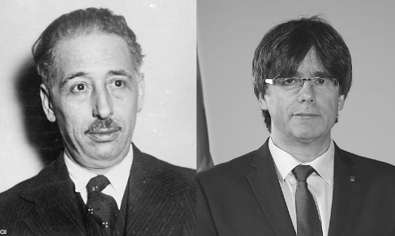 Lluís Companys et Carles Puigemont, deux présidents de Catalogne démocratiquement élus.