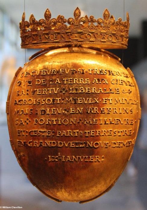 Le reliquaire du coeur d'Anne de Bretagne. Photo prise au musée Dobrée le 4 juin 2017. Avec la permission du photographe William Chevillon