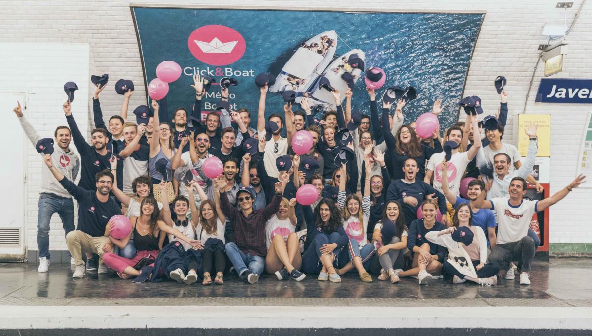 L'équipe Click&Boat lors de la nouvelle campagne métro à Paris.