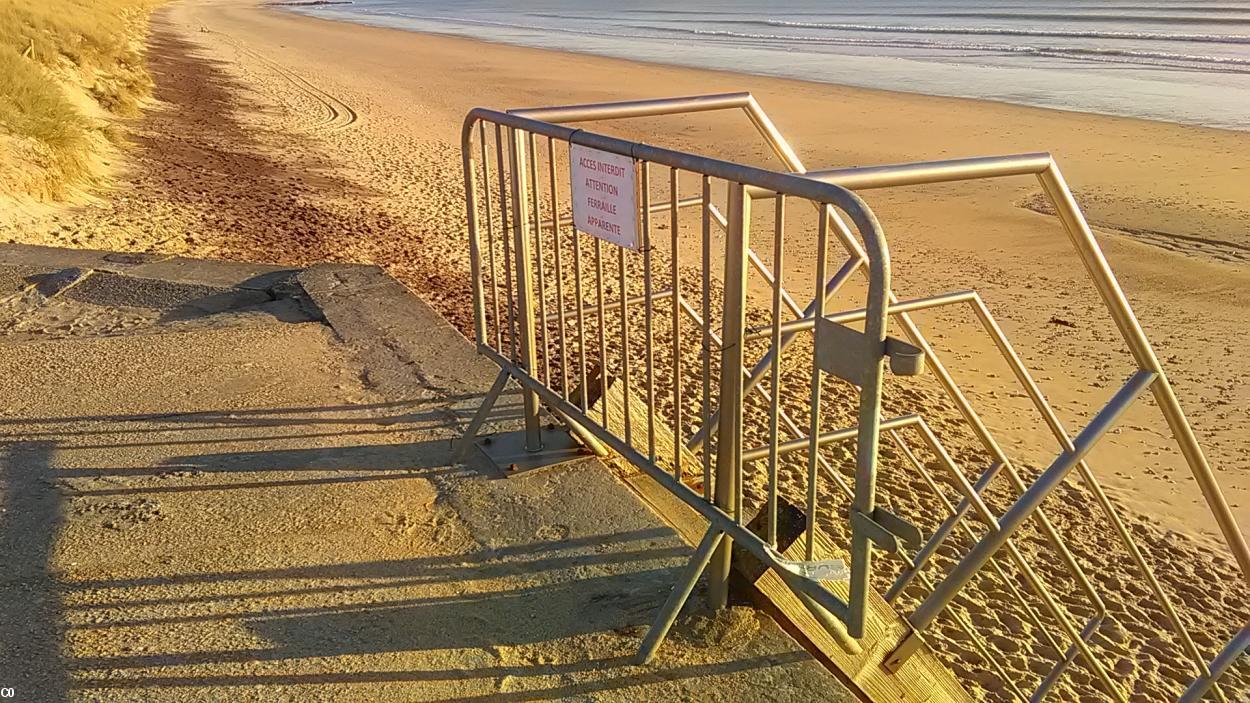 Fermeture de la plage de Linès à Gâvres pour des raisons de sécurité liées à la disparition du sable
