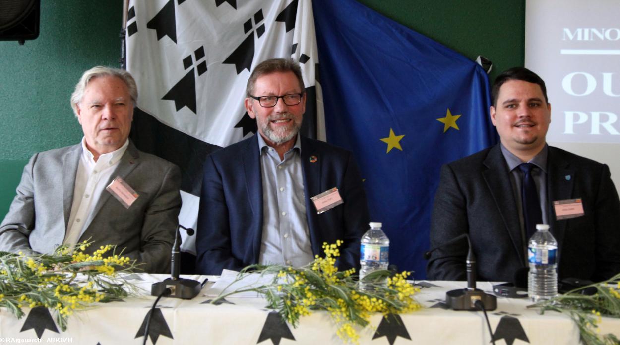 Bahne Bahnsen (FUEN vice-president), Gösta TOFT (EBLUL vice president and EBLU), Attila Dabbis( Linguist and Szeklers community representatif)