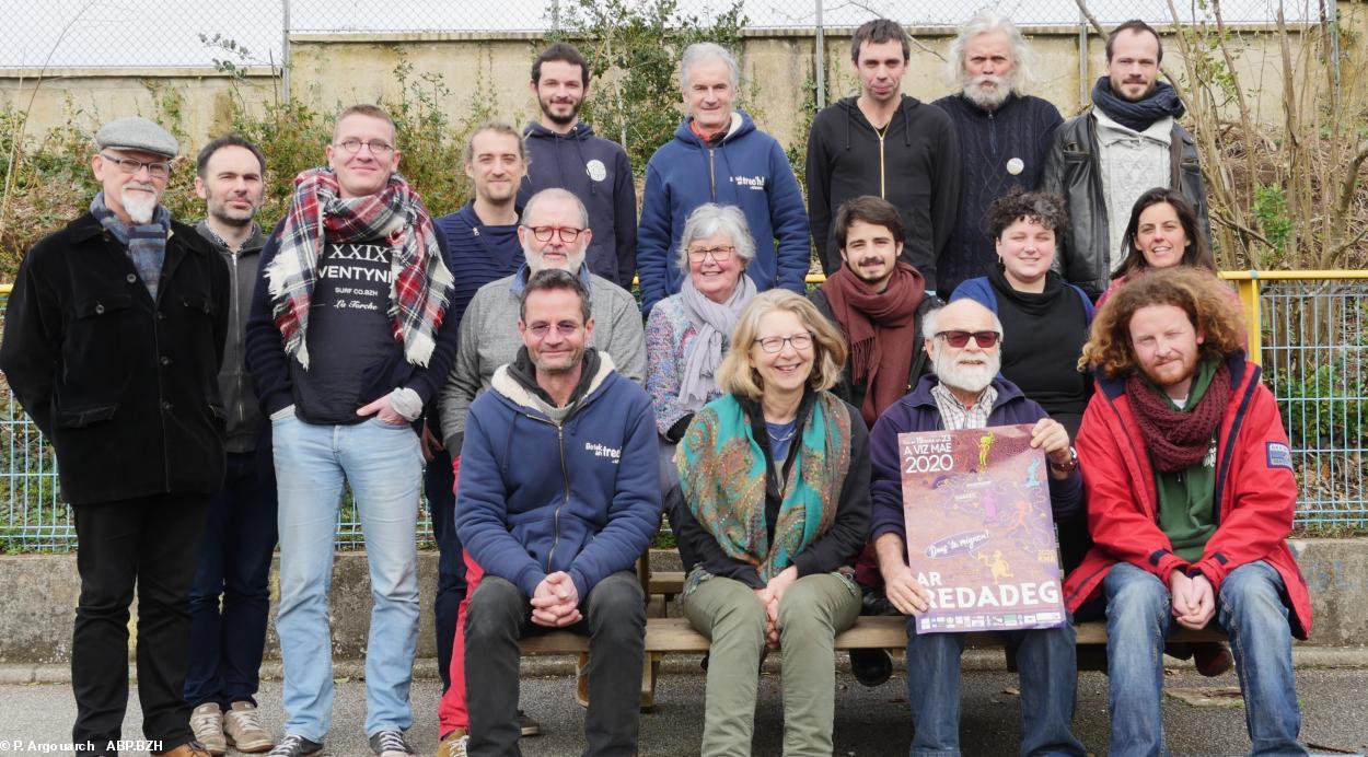 L'équipe de la Redadeg 2020 à Quimper le 7 mars dernier.