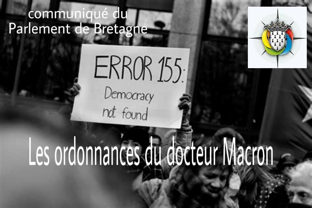 Les ordonnances du docteur Macron: certaines tuent la démocratie!