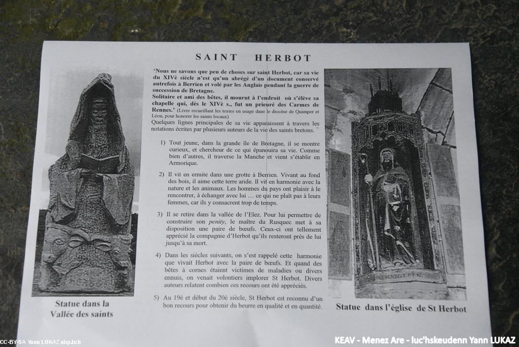 Chapelle de Saint Herbot. Notice historique.
