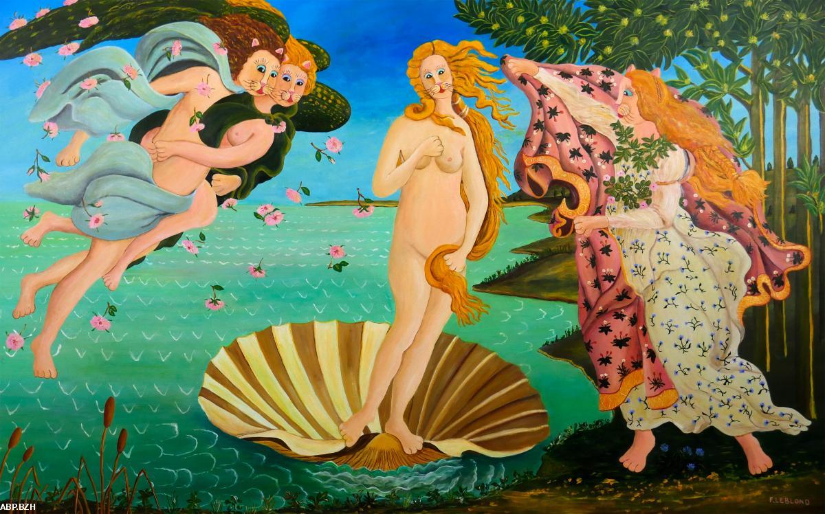 D'après la naissance de Vénus de Sandro Botticelli par Françoise Leblond