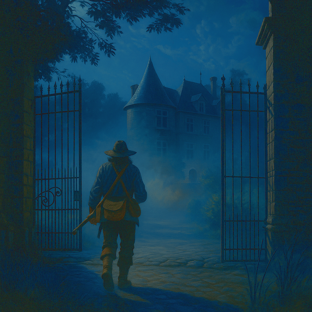 Taupin entre au manoir de Leroux-Cheffdubois