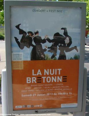 Affiche de la Nuit bretonne 2013 en ville à Nantes.