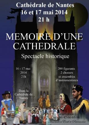 Spectacle sur Anne de Bretagne jeune et adulte à la cathédrale de Nantes.