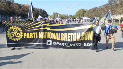 Le PNB présent lors de la manifestation pour la réunification le 12 octobre 2024. photo Youtube