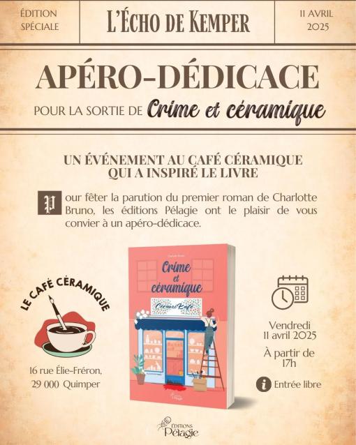 Apéro-dédicace pour la sortie de Crime et céramique